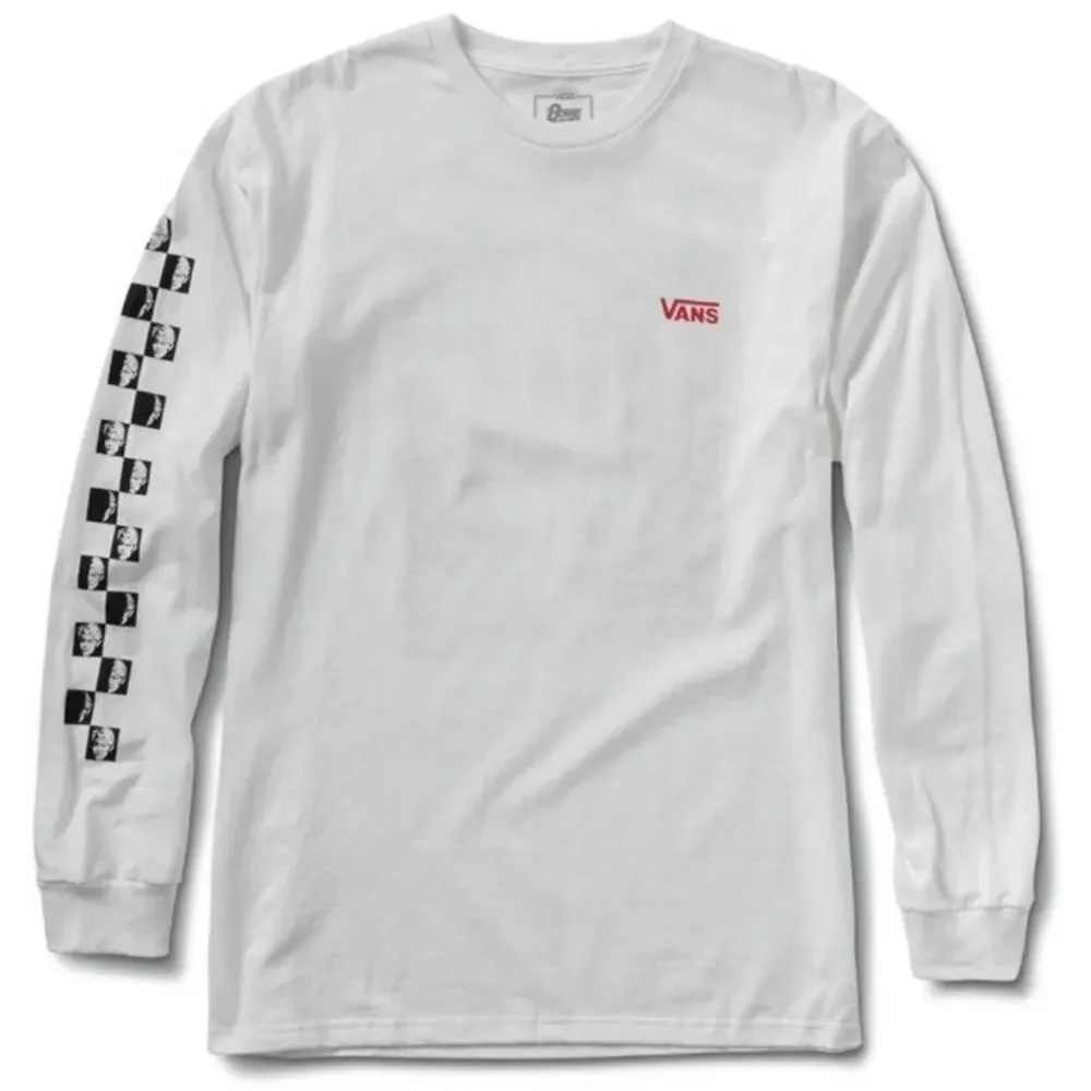NEW VANS David Bowie Serious Moonlight Long Sleeve Cotton Crew T-Shirt Tee White